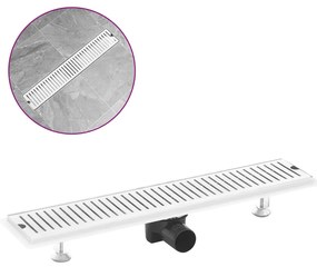 VidaXL Dreno de chuveiro com ventilação 63x14 cm aço inoxidável