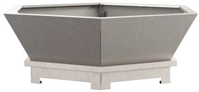 Fogueira Hexagonal vidaXL 75x75x28 cm em Aço Envelhecido