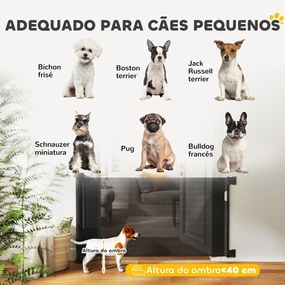 PawHut Barreira de Segurança para Cães Retrátil 0-136 cm Barreira para