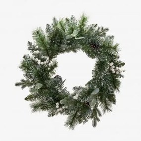 Guirlanda Decorativa De Natal Ø60 Cm Com Pinhas E Luzes Bhumi Erva Verde - Sklum