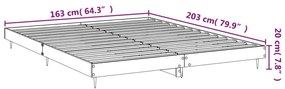 Estrutura de cama 160x200cm derivados madeira carvalho castanho