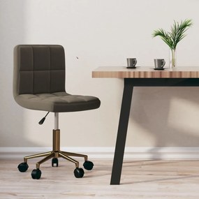 vidaXL Cadeira de jantar giratória veludo cinzento-escuro