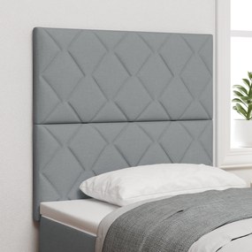 Cabeceira LED vidaXL Design de Blocos de Diamante Cinza Claro 90 cm Tecido