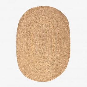 Alfombra Oval 100x140 Cm Em Juta Natural Tempo Yute - Sklum
