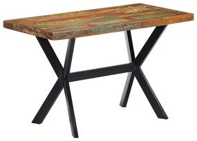 Mesa de jantar 120x60x75 cm madeira recuperada maciça