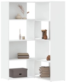 Estante canto 4 prateleiras 85x85x140 cm deriv. madeira branco