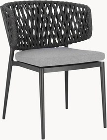 Cadeiras de jardim empilháveis Noelia Charcoal, conjunto de 4