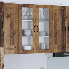 vidaXL Armário de cozinha suspenso Madeira antiga 80 x 31 x 100 cm