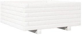 Vaso/floreira de jardim 60x60x26,5 cm pinho maciço branco