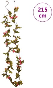 Grinaldas de flores de Natal 6 pcs 215 cm rosa
