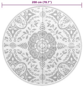 Tapete de exterior Ø200 cm ARAKIL PP cinzento Claro