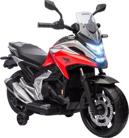 AIYAPLAY Moto Elétrica para Crianças de 3-6 Anos com Licença Honda com USB MP3 Luz LED e Velocidade 3 km/h Carga 30 kg Vermelho | Aosom Portugal
