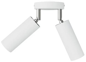 Candeeiro com 2 focos com abajur Tub-E14 e rosácea redonda