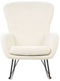 Cadeira de baloiço em tecido bouclé branco e preto ANASET Beliani