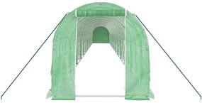 Estufa com estrutura de aço 44 m² 22x2x2 m verde