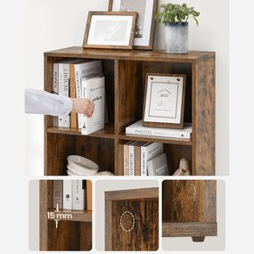 Estante com 8 compartimentos 30 x 65,5 x 129,5 cm Castanho vintage