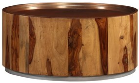 vidaXL Mesa de centro madeira de acácia maciça e aço 68 cm