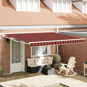 vidaXL Toldo Retrátil Manual Laranja e Marrom 400x300 cm