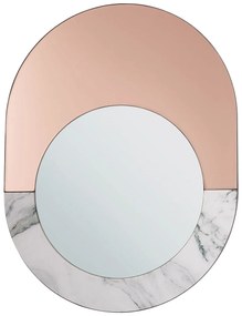 Espelho de parede oval com efeito de mármore 65 x 50 cm RETY Beliani