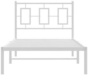 Estrutura de cama com cabeceira 90x190 cm metal branco
