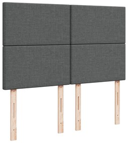 Cama com molas/colchão 140x190 cm tecido cinzento-escuro