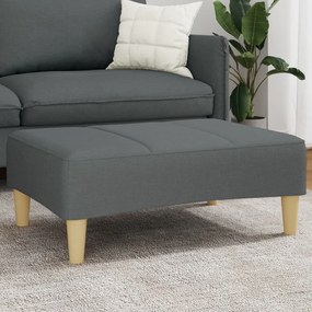 Apoio de pés 77x55x31 cm tecido cinzento-escuro