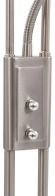 Candeeiro de pé alto regulável 18 W 180 cm prateado