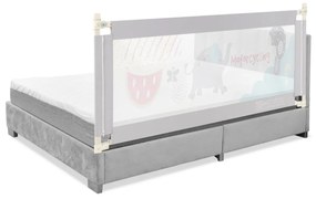 Barreira de cama para crianças dobrável 174 cm Barreira de cama com elevador vertical Bloco de segurança  cinzento