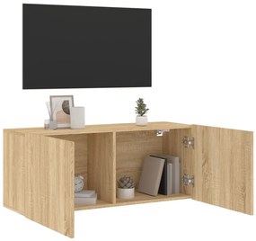 Móvel de parede para TV 100x30x41 cm carvalho sonoma