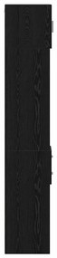 Armário de Armazenamento Slim vidaXL Carvalho Preto 30x42.5x225 cm Mad