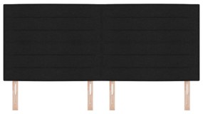 Cabeceira Design Linhas Preta 200 cm Tecido