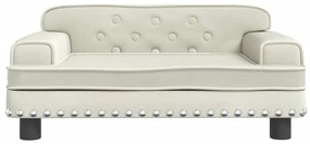 Sofá infantil 70x45x30 cm veludo cor creme