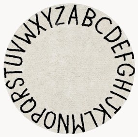 Tapete redondo para crianças com desenho de letras ABC