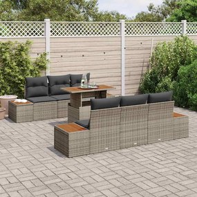 Conjunto de Sofás de Jardim com 7 Peças e Almofadas em Rattan Sintétic