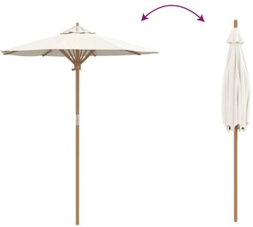 Guarda-sol de Jardim Creme Branco 180x230 cm Bambu