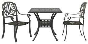vidaXL 3 pcs conjunto de bistrô alumínio fundido bronze