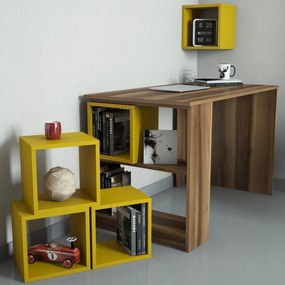 Secretária de Estudo Box – Nogueira – 120x75x65 cm