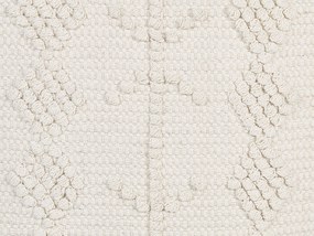 Pufe em algodão branco 40 x 40 cm WARANGAL Beliani