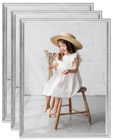 vidaXL Molduras para parede 3 pcs 40x50 cm MDF prateado
