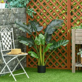 Planta Artificial Costela de Adão no Vaso 110cm de Altura Planta Artificial Tropical Decorativa com 11 Folhas para Casa Sala de Estar Dormitório Verde