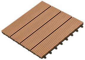 Ladrilhos de pavimento 22 pcs WPC 2m² 30x30 cm castanho