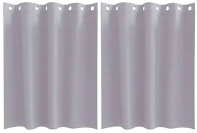 Cortinas 2 pcs Cinza Metálico 140 x 140 cm Poliéster