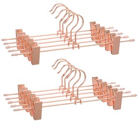 Cabide de metal SONGMICS 31 cm, 2 clipes antiderrapantes para saias, calças, roupas íntimas, cabides resistentes, economiza espaço, à prova de ferrugem, rotação de 360°, pacote com 10 unidades CRI46R-10