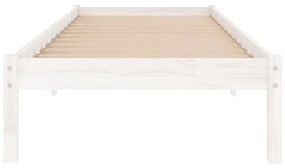 Estrutura cama pequena solteiro 75x190 cm madeira maciça branco