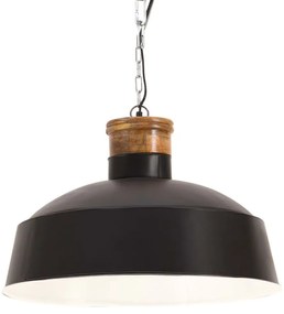 vidaXL Candeeiro suspenso industrial 58 cm E27 preto