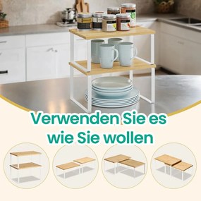 Conjunto de 2 prateleiras de cozinha brancas
