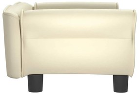 Cama para cães 70x45x30 cm couro artificial cor creme