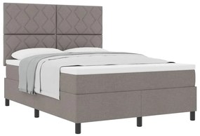 Cama Box Spring com Colchão Taupe 140x190 cm Tecido