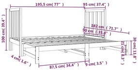 Estrutura sofá-cama de puxar 2x(90x190) cm pinho maciço