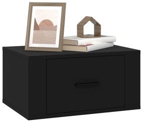 Mesa de cabeceira de parede 50x36x25 cm preto